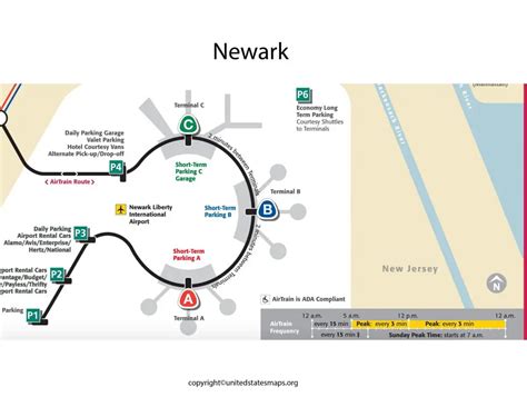 Newark Airport Map Map Of Newark Airport With Terminals