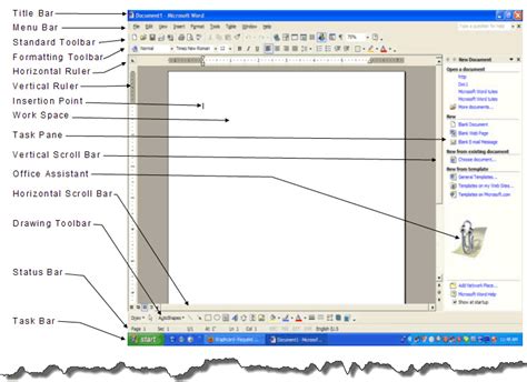 Microsoft Word Xp 2002 Window And Its Elements