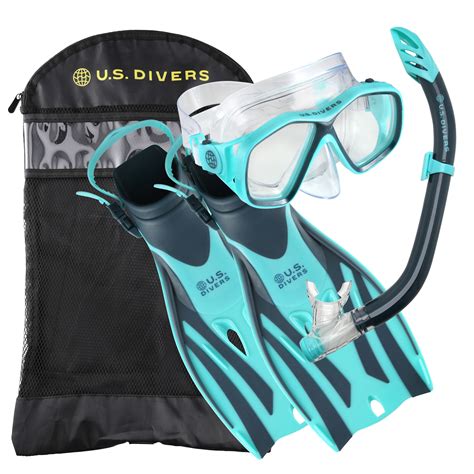 Us Divers Playa Adult Snorkeling Set Mask Fins Snorkel And Gear Bag Included Small