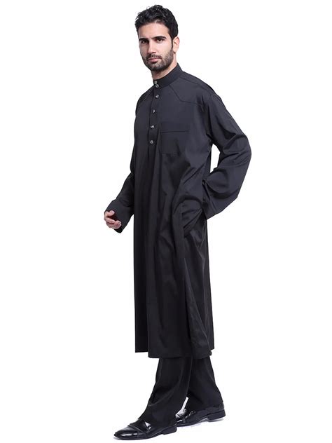 Polyester Adult Islamic Mens Abaya Muslim Jilbab Clothing Middle East