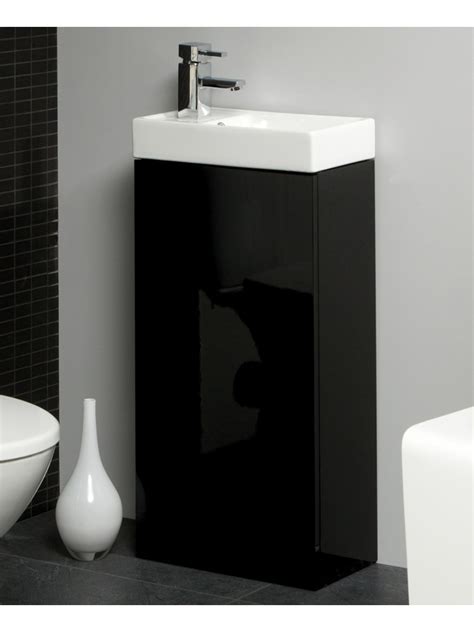 Basle 40cm Black Floor Standing Unit And Cloakroom Basin