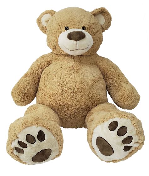 anico 59 tall 5 feet giant plush teddy bear with embroidered paws and smiling face walmart