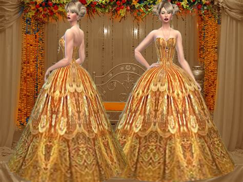 The Sims Resource Gold Formal Dress Mesh Needed