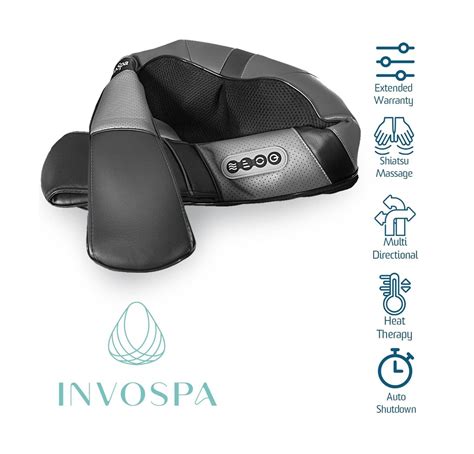 Invospa Shiatsu Back Shoulder And Neck Massager With Heat Deep Tissue Knead Ebay