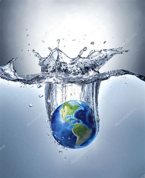 Planet Earth Splashing Into Water Stock Photo By ©pixelchaos 44818543