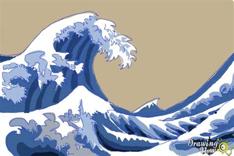 How To Draw Japanese Waves Drawingnow