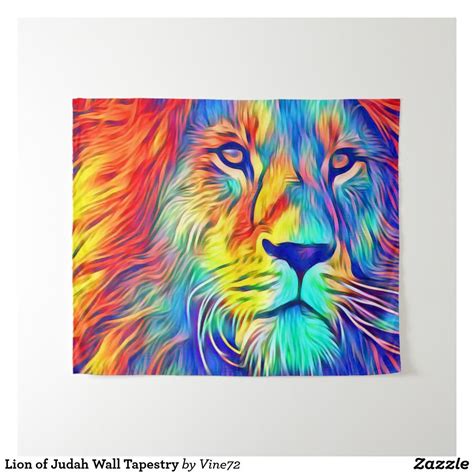 Lion Of Judah Wall Tapestry Colorful Lion Painting Lion Painting