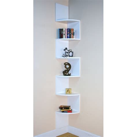 Premier 6 Shelf Corner Bookcase White At Hayneedle