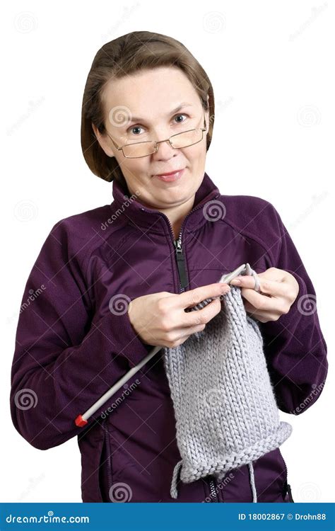 Woman Knitting Stock Image Image Of Attractive Beauty 18002867