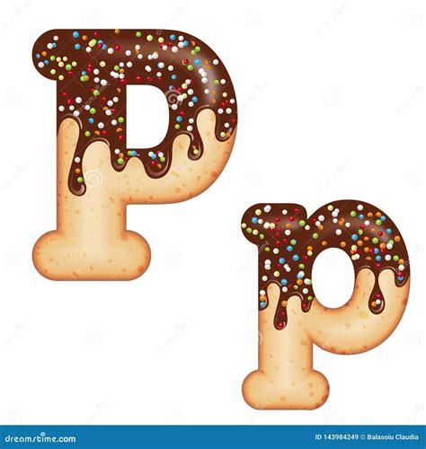 Tempting Typography Font Design 3d Donut Letter P Glazed With