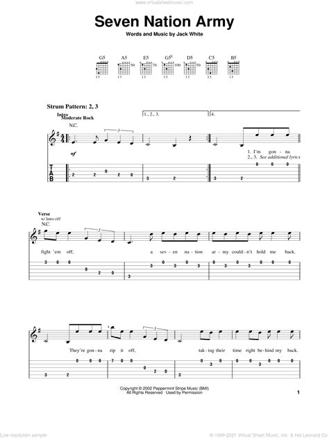 Seven Nation Army Guitar Chords
