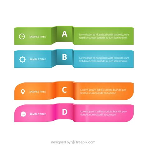 Free Vector Pack Of Four Colorful Banners For Infographics