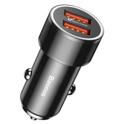 Intelligently identify the charging devices and match the suitable current, more efficient and safer. Baseus 36W QC3.0 Dual USB Car Charger for Phone / Tablet