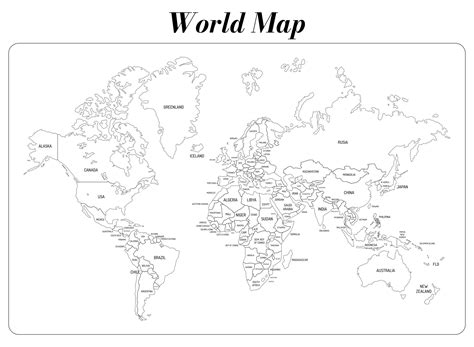 Best Printable Labeled World Map Pdf For Free At Printablee