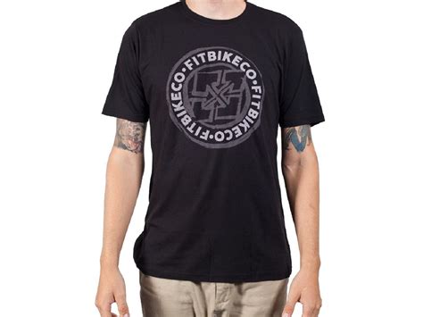 Fit Bike Co Sketched Emblem T Shirt Black Kunstform Bmx Shop