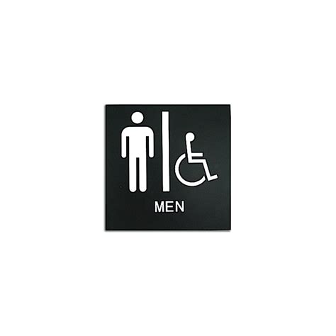 Rowmark Presto Black Mens Handicap Accessible Restroom Ready Made Sign