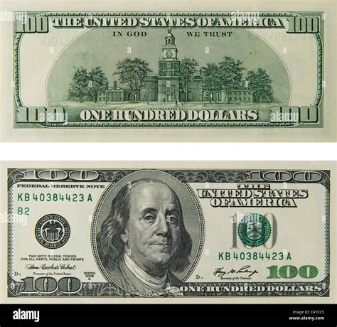 100 One Hundred Dollar Bill Note Bills Notes Dollars Stock Photo