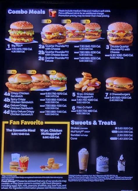 mcdonald s menu prices and meals