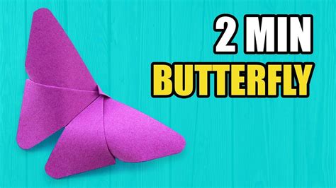Easy Origami Butterfly In Only 2 Minutes Very Simple Origami