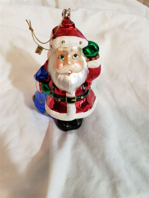Vintage Macys 5 Santa Claus Mercury Glass Christmas Ornament Holiday