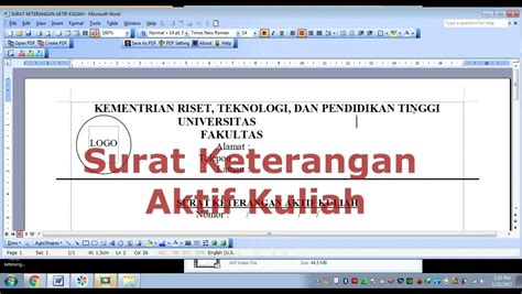 Contoh Surat Permohonan Aktif Perkuliahan Surat Permohonan Desain