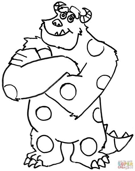 Mike and sully coloring page for kids. Sulley coloring page | Free Printable Coloring Pages