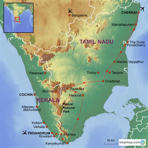 Tourist Map Of Tamilnadu 24 Places Starting With K In Tamil Nadu