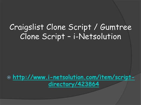 PPT - Craigslist Clone Script / Gumtree Clone Script – i-Netsolution