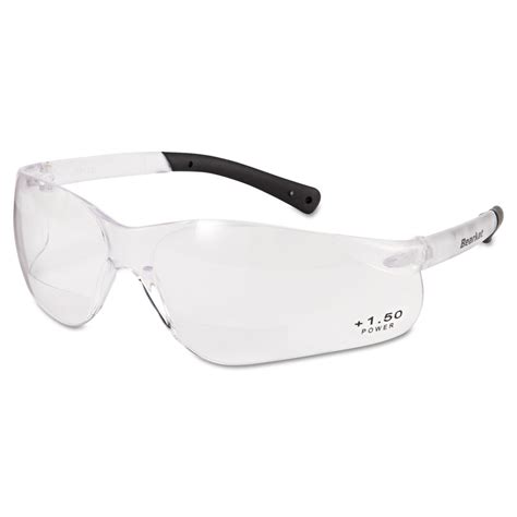 Mcr Safety Bearkat Magnifier Safety Glasses Clear Frame Clear Lens Mcsbkh15
