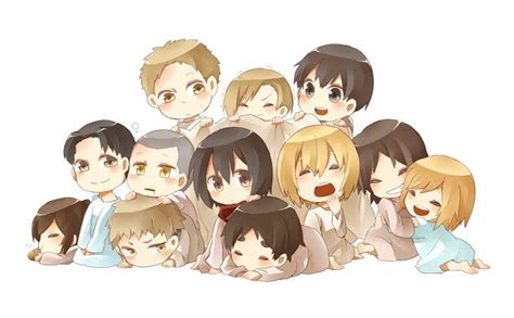 Attack On Titan Chibi 1970 Hd Wallpaper Animasi Monster Drawings