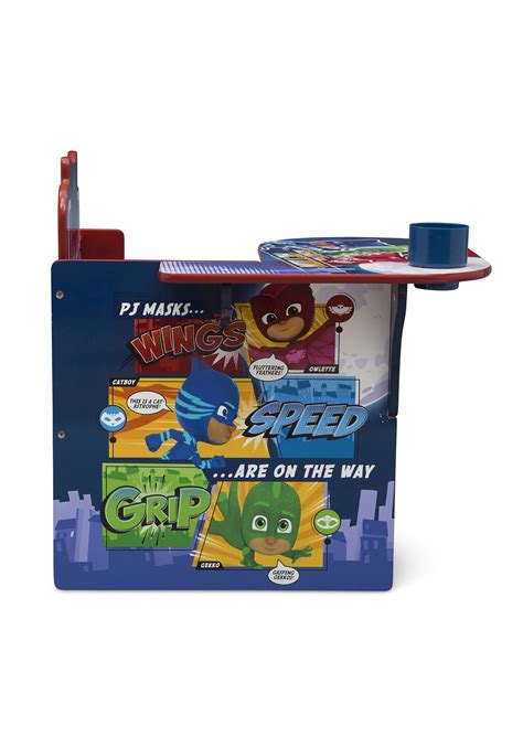 Children chair desk with storage bin for toddlers boys and girls features removable cup holder for art supplies and fabric storage bin wipe clean with a dry cloth, made of engineered wood and fabric sits low to the ground for easy access, quick delivery fast delivery & low prices rock bottom price, top quality save up to 70% off everything with free shipping. PJ Masks Desk Chair with Storage Bin