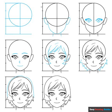 How To Draw An Anime Head And Face In Front View Easy Step By Step