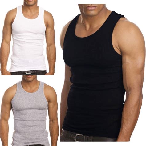 3 Pack Men S A Shirt Tank Top Gym Workout Undershirt Athletic Shirt