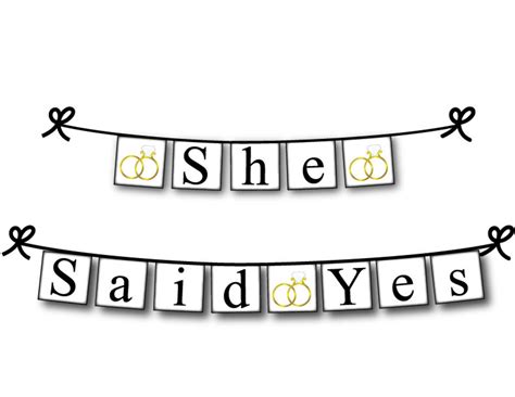 Printable She Said Yes Banner Instant Download Bridal Shower Etsy