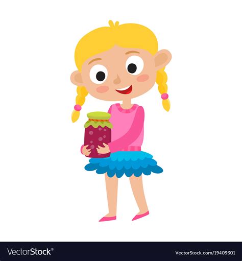 Adorable Little Blonde Girl Royalty Free Vector Image
