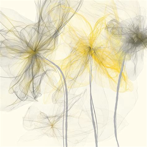 Yellow And Gray Flowers Impressionist Painting By Lourry Legarde Pixels