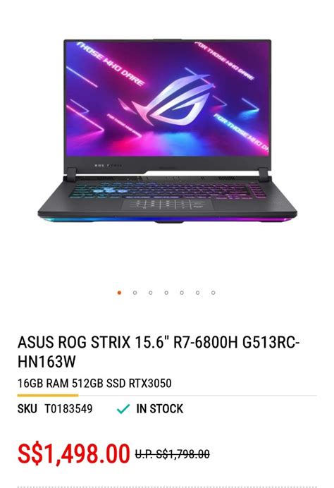 ASUS ROG STIX G RTX Computers Tech Laptops Notebooks On Carousell