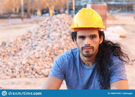 Construction Worker Looking At Camera Stock Image Image Of Erector