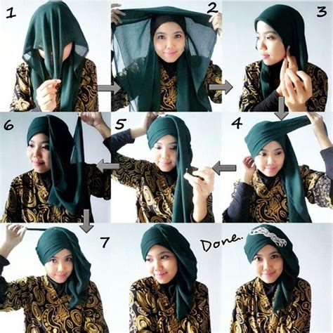 Hai gimana cara memakai scarf yang gampang? Pin di Model Hijab