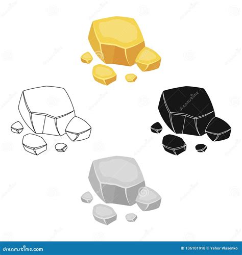 Copper Ore Icon In Cartoon Style Isolated On White Background Precious