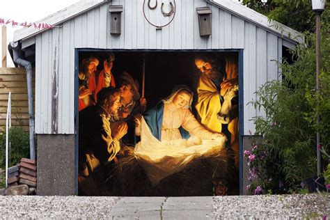 Nativity Scene Garage Door Banner Holy Night Outdoor Etsy Canada