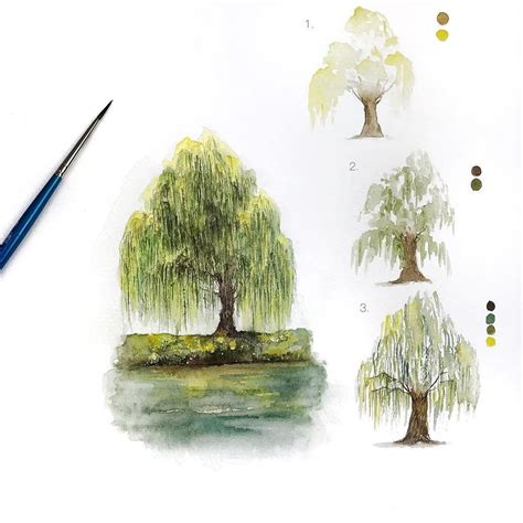 Arteza On Instagram Learn How To Make A Watercolor Willow Tree By