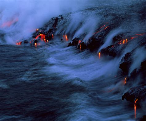 Molten Lava Flowing Into The Ocean Photograph By G Brad Lewis Pixels