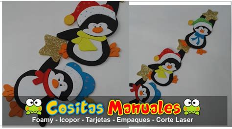 Pinguinos Navideños En Foamy Lili Daza Diseño