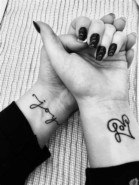 Cute Simple Wrist Tattoos Joy And Love Wristtatoos Joy Love Sistertattoos Wrist Tattoos