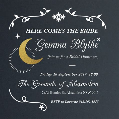 Customise Page Of Moonlit Night Colour Stock Foil Bridal Shower