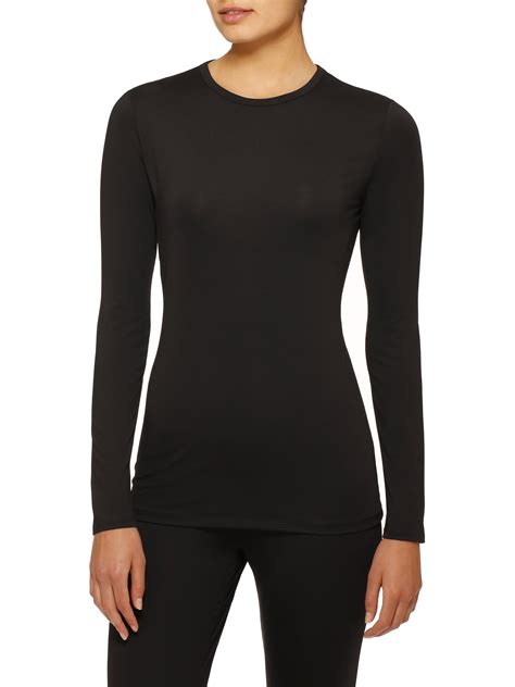 climateright by cuddl duds women s and women s plus stretch microfiber base layer long sleeve