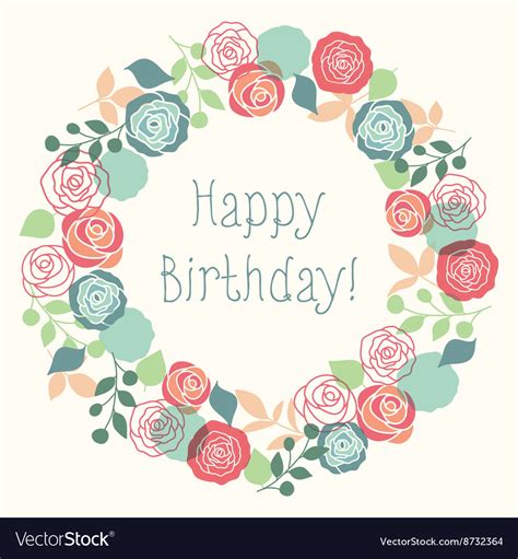 Happy Birthday Card Royalty Free Vector Image Vectorstock