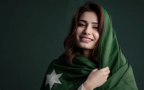 premium ai image beautiful pakistani girl in pakistan day celebration on 14th august with
