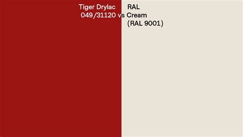 Tiger Drylac 049 31120 Vs RAL Cream RAL 9001 Side By Side Comparison